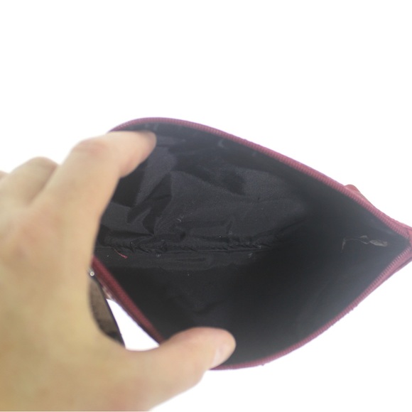 Red Leather RUDSAK Baina Cosmetic Pouch Small Bag Clutch Distressed Pencil Case - Picture 8 of 8